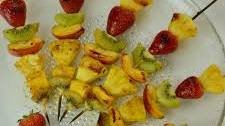 Grilled Fruit Skewers with Honey Cinnamon Glaze