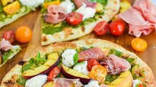 Grilled Peach and Prosciutto Flatbreads