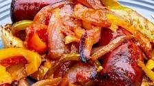 Grilled Sausage with Peppers and Onions