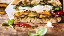 Grilled Vegetable Burrata Sandwich with Lemon Thyme Honey Mustard