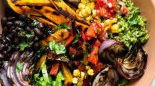 Grilled Veggie Burrito Bowls with Black Beans & Green Rice (Vegetarian, Vegan)