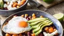 Healthy Breakfast Bowl with Beans and Sweet Potatoes (GF)