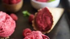 Healthy Lemon Raspberry Frozen Yogurt