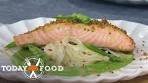 Herb-crusted salmon and veggies: Get Curtis Stone's recipe