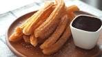 Homemade Churros And Chocolate Sauce