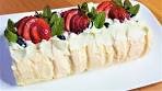 Incredible delicious Dessert for tea, Meringue Roll with ...