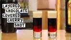 Layered Chocolate Covered Cherries Shot
