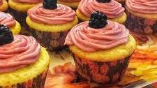 Lemon Cupcake with Blackberry Buttercream