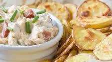 Loaded Baked Potato Dip with Homemade Chips