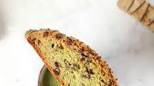 Matcha Chocolate Chip Biscotti