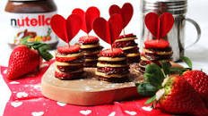 Mini Pancake Stacks with Nutella and Strawberries