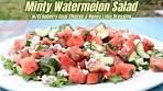 Minty Watermelon Salad w/Cranberry Goat Cheese & Honey ...
