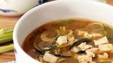 Miso Green Tea and Ginger Zoodle Soup With Tofu [Vegan]