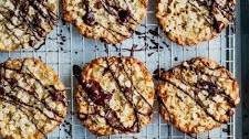 Oatmeal Lace Cookies with a Dark Chocolate Drizzle