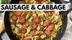 One-Pan Chicken Sausage & Cabbage Skillet!