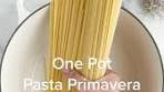 One Pot Pasta Primavera 🥦 Recipe: 16 oz spaghetti 1 small ...