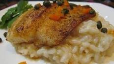 Pan Seared Catfish over Champagne Risotto with Champagne Pan Sauce
