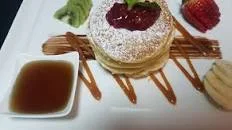 Pancake stack with maple syrup