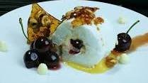 Pavlova Roll, Lemon Curd Cream and Cherries
