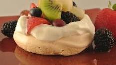 Pavlova with Cream and Italian Fruit Salad