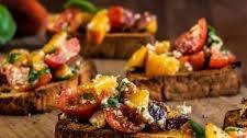 Peach and Tomato Bruschetta