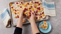 Peach Berry Frozen Yogurt Bark