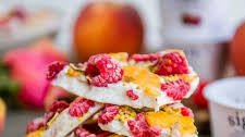Peach Melba Yogurt Bark