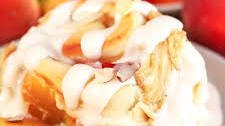 Peaches and Cream Cinnamon Rolls