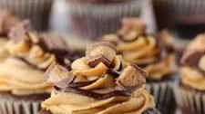 Peanut Butter Cup Stuffed Chocolate Peanut Butter Cupcakes