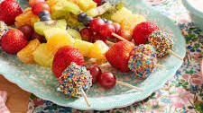 Rainbow Fruit Breakfast Skewers