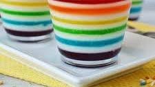 Rainbow Layered Gelatin Cups