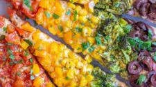 Rainbow Vegetable Pizza