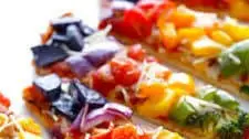 Rainbow Veggie Flatbread Pizza