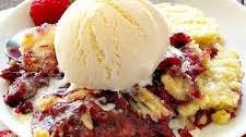 Raspberry Dump Cake Cobbler