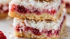Raspberry Jam Coconut Slice
