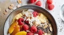Raspberry-Peach-Mango Smoothie Bowl