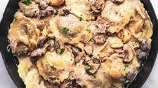 Ravioli with Mushroom Cream Sauce