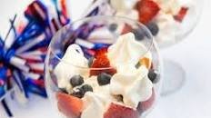 Red White and Blueberry Parfait with Meringue Stars
