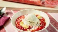 Rhubarb and Strawberry Dump Cake