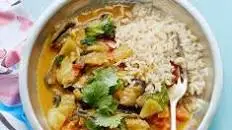 Roast aubergine & coconut curry