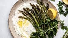 Roasted Asparagus with Whipped Goat Cheese