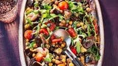 Roasted aubergine salad