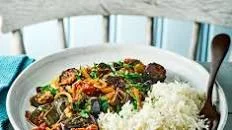 Roasted aubergine & tomato curry