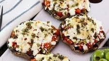 Roasted Portobello Pepper Caps with Goat Cheese