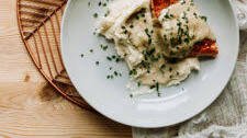 Salmon with Whisky Cream Sauce and Cheddar Mashed Cauliflower