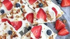 Salted Almond Frozen Yogurt Bark with Berries
