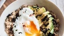 Savory egg & avocado oatmeal