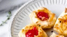Savory Gruyere Cheese Puffs with Raspberry Sauce