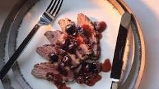 Seared Duck Breast with Cherries and Port Sauce