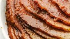 Slow Cooker Honey Garlic Mustard Glazed Ham